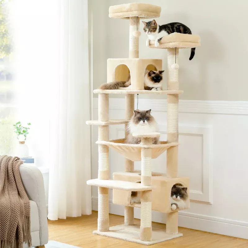 1-multi-level-cat-tree-cat-tower-with-scratching-post-amt0204gy-s #1 Multi-Level Cat Tree Cat Tower with Scratching Post AMT0204GY-S