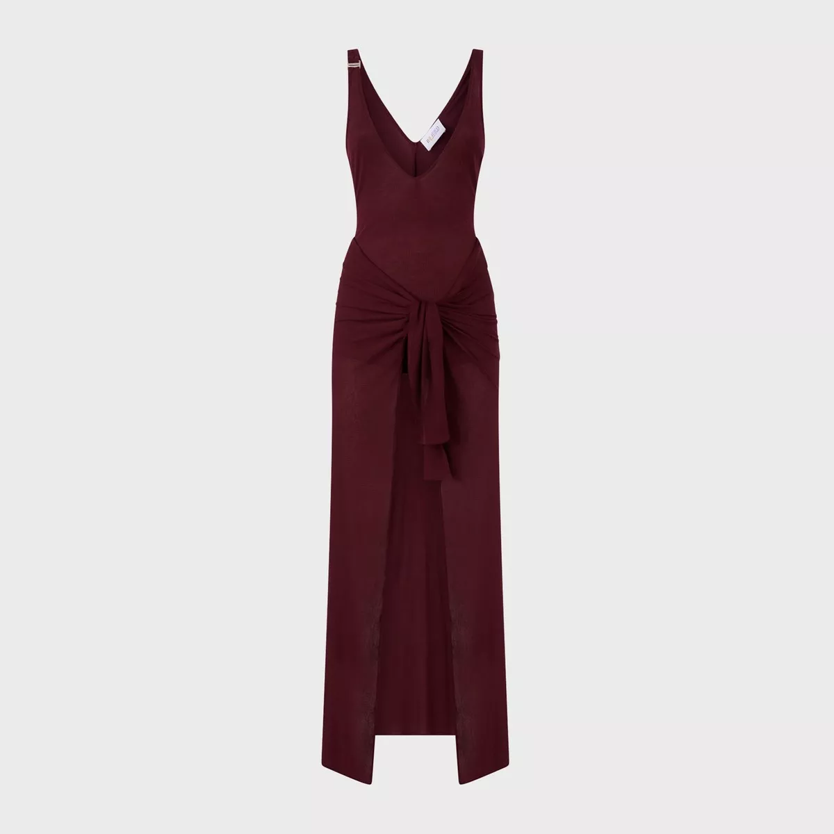 attico-knotted-ribbed-lyocell-midi-dress-dark-grape The Attico Knotted Ribbed Lyocell Midi Dress – Dark Grape