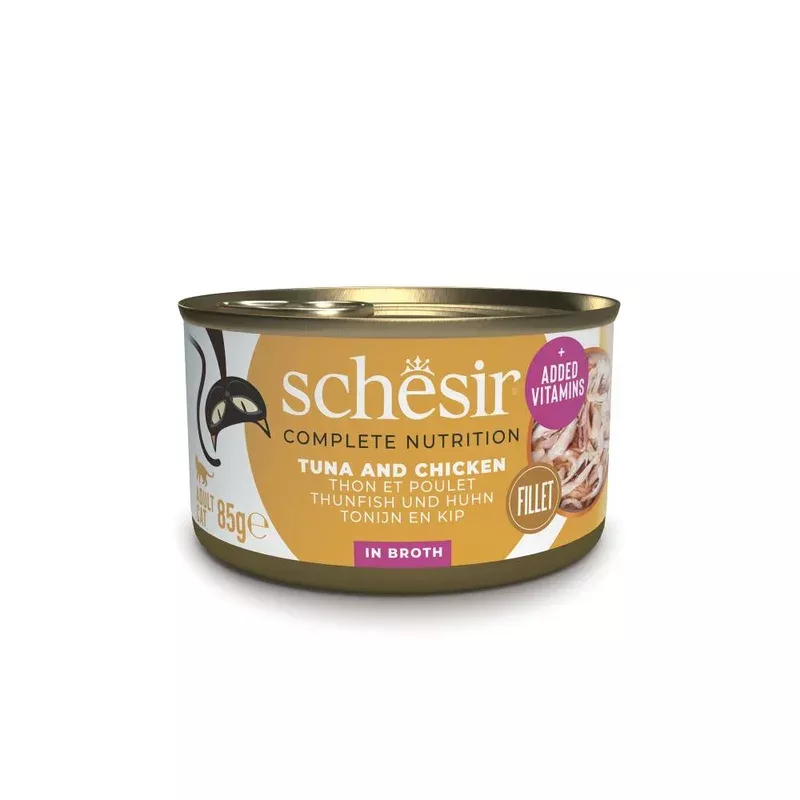 donation-to-purely-meow-schesir-cat-complete-nutrition-tuna-with-chicken-in-brot *DONATION TO PURELY MEOW* Schesir Cat Complete Nutrition Tuna with Chicken in Broth 85g x 12cans