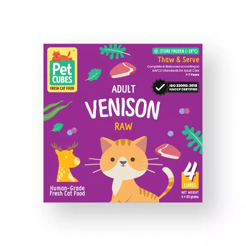 frozen-petcubes-cat-raw-venison-320g *FROZEN* PetCubes Cat Raw Venison 320g