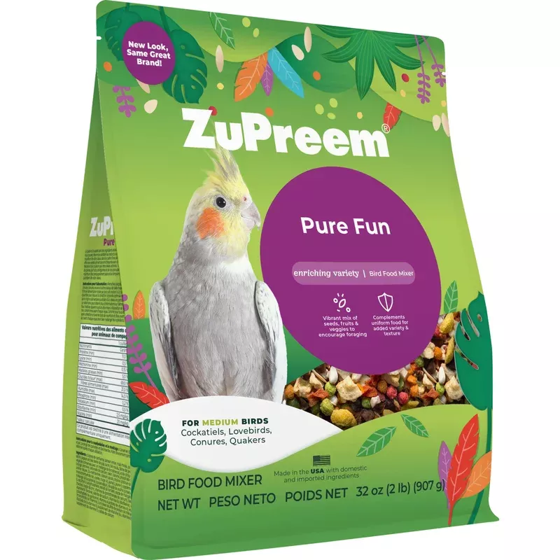 zupreem-pure-fun-medium-bird-food-2lb-love-birds-quakers-small-conures-cockatiel Zupreem Pure Fun Medium Bird Food 2lb- Love Birds Quakers Small Conures Cockatiels